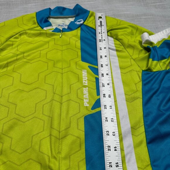 Pearl Izumi Mens Cycling Cycle Jersey Top Neon Green & Blue Size Small - Picture 5 of 6